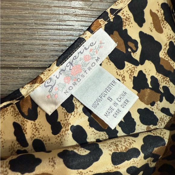 Vintage BP Nordstrom Leopard Satin Slip Dress Y2K 90s Small - Picture 2 of 3